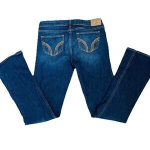Hollister Y2K Denim Bootcut Stretch Jeans Sz 9 Long Dark Blue Wash Low Rise